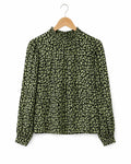 MAX Women’s Abstract-Print High-Neck Blouse