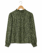MAX Women’s Abstract-Print High-Neck Blouse