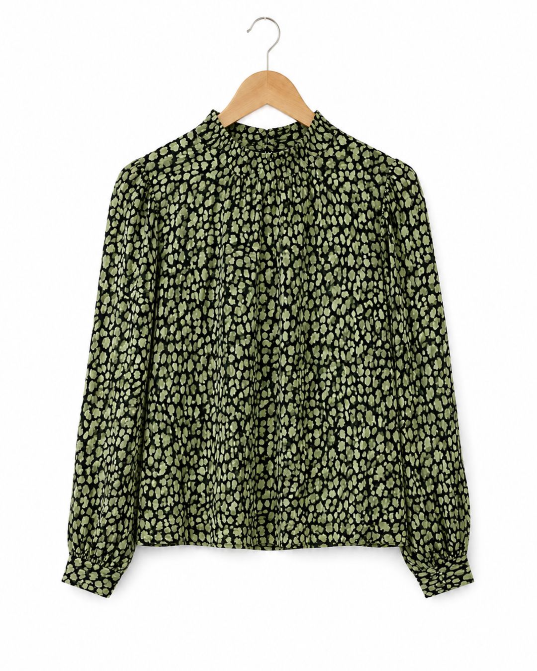 MAX Women’s Abstract-Print High-Neck Blouse