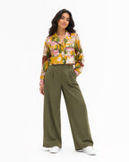MAX cropped printed blazer with desert cactus pattern in yellow pink and green premium stock fashion from KPT