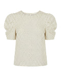 MAX cream polka dot puff sleeve blouse for women  premium stock fashion KPT Egypt