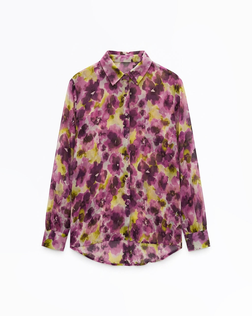 Shop this elegant MAX floral printed shirt featuring a watercolor-inspired purple floral design. Lightweight, stylish, and perfect for everyday wear. Limited stock available