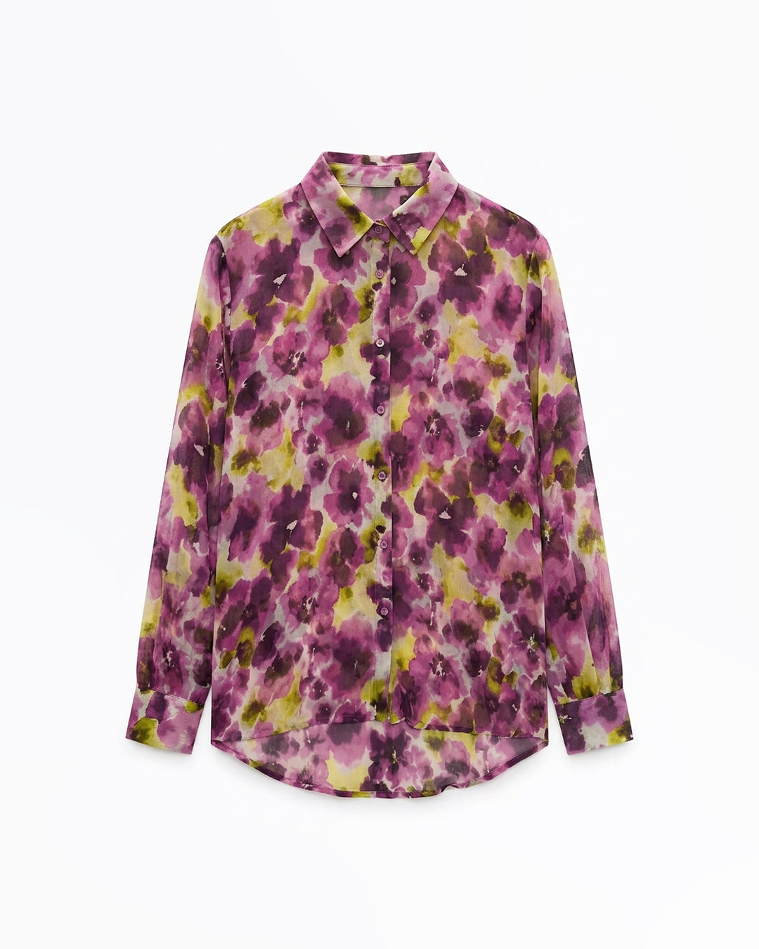 Shop this elegant MAX floral printed shirt featuring a watercolor-inspired purple floral design. Lightweight, stylish, and perfect for everyday wear. Limited stock available