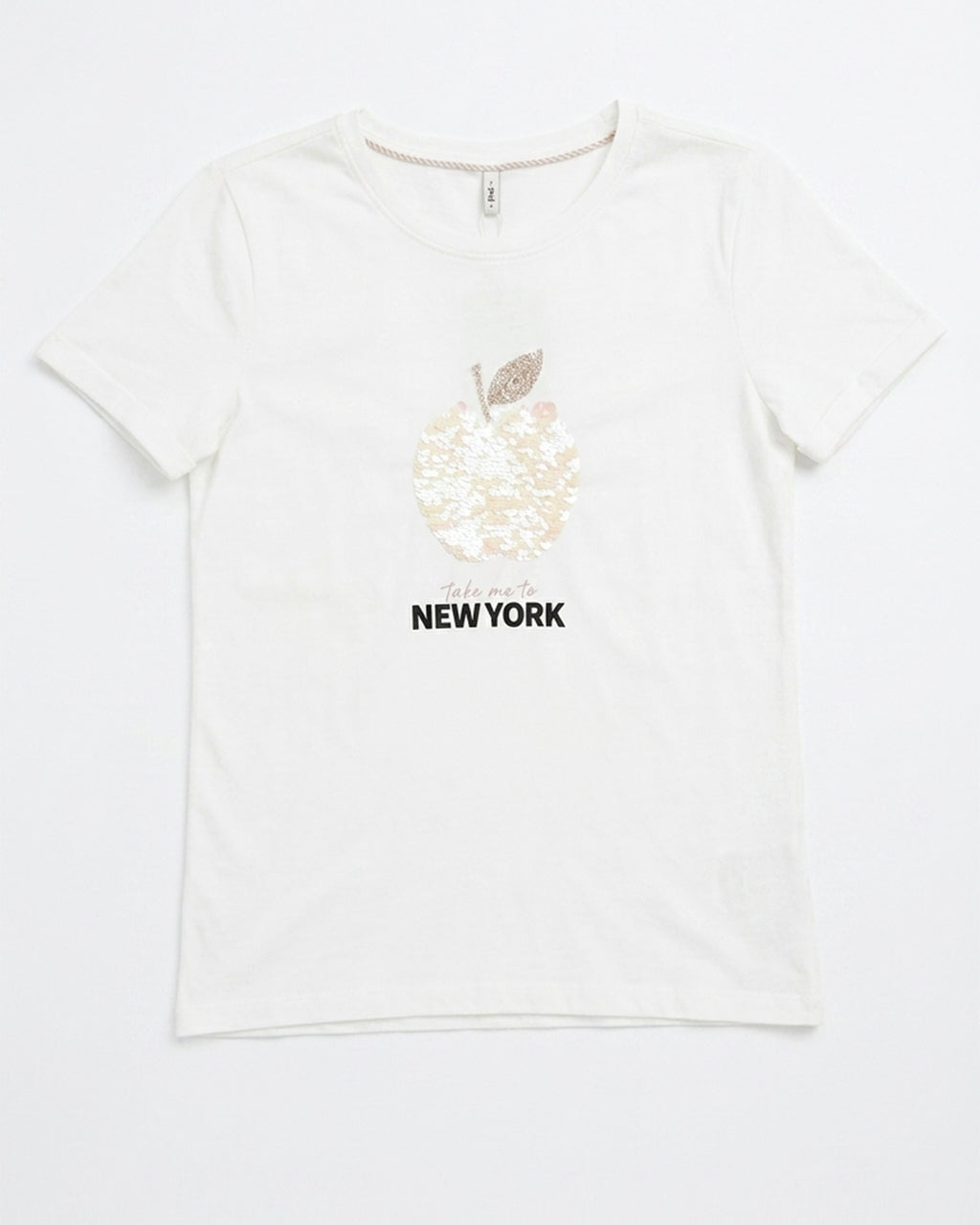 ONLY New York Embellished Apple Cotton T-Shirt