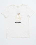 ONLY New York Embellished Apple Cotton T-Shirt