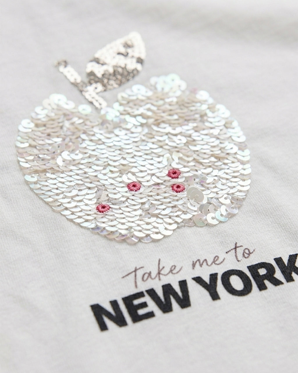 ONLY New York Embellished Apple Cotton T-Shirt