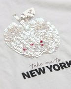 ONLY New York Embellished Apple Cotton T-Shirt