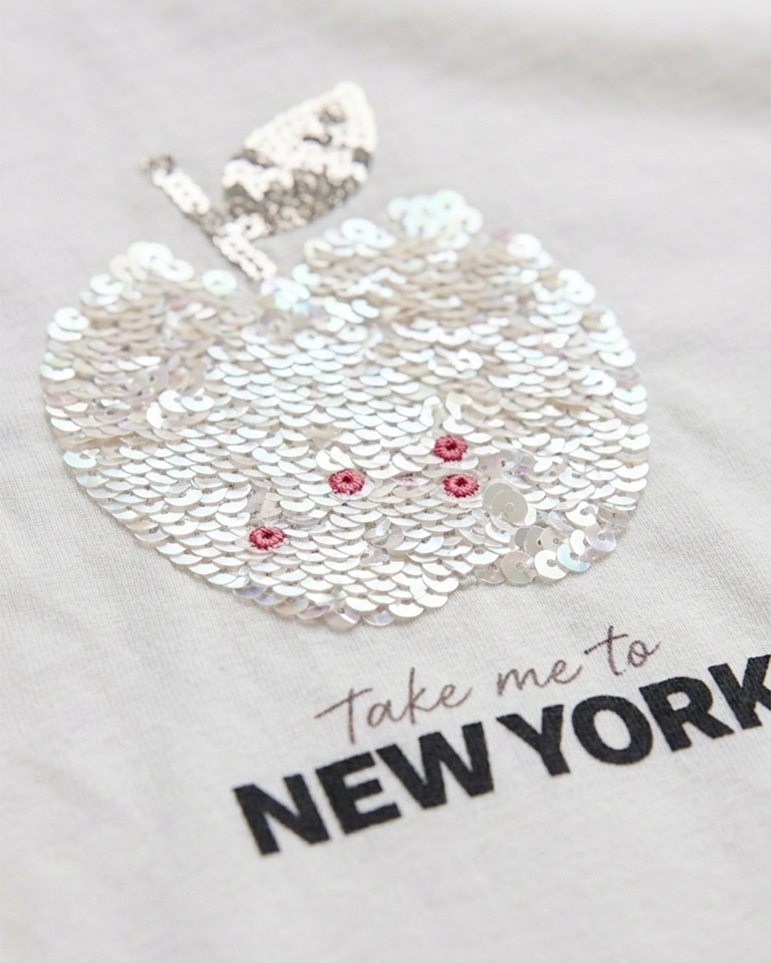 ONLY New York Embellished Apple Cotton T-Shirt
