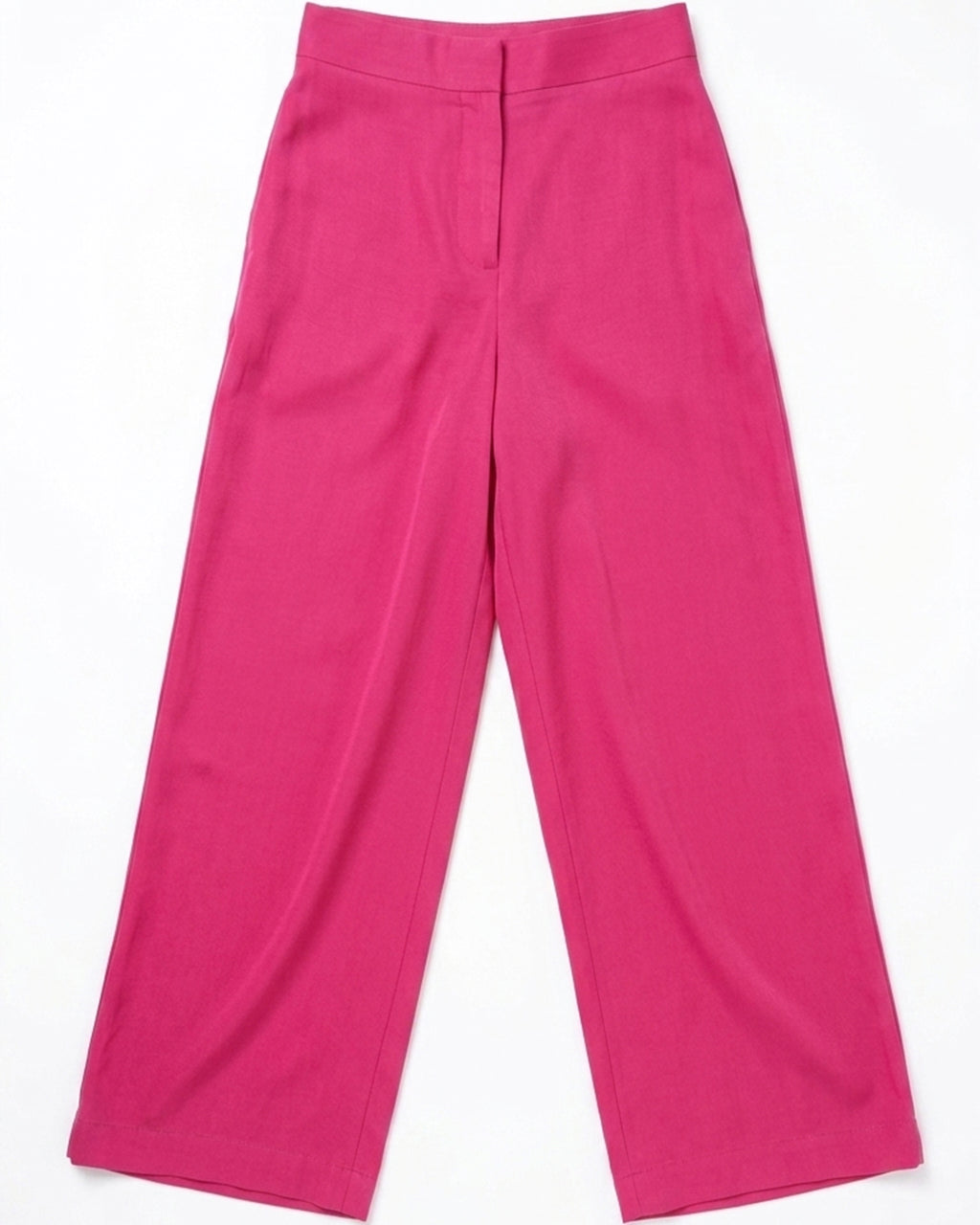 ZARA fuchsia wide leg viscose trousers for women with high waist tailored fit premium stock fashion KPT