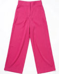 ZARA fuchsia wide leg viscose trousers for women with high waist tailored fit premium stock fashion KPT