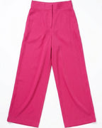 ZARA fuchsia wide leg viscose trousers for women with high waist tailored fit premium stock fashion KPT